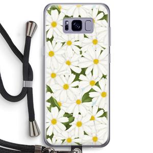 CaseCompany Summer Daisies: Samsung Galaxy S8 Plus Transparant Hoesje met koord