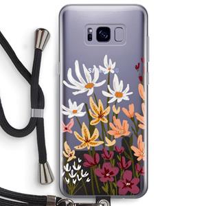 CaseCompany Painted wildflowers: Samsung Galaxy S8 Plus Transparant Hoesje met koord