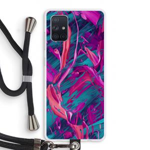 CaseCompany Pink Clouds: Samsung Galaxy A71 Transparant Hoesje met koord