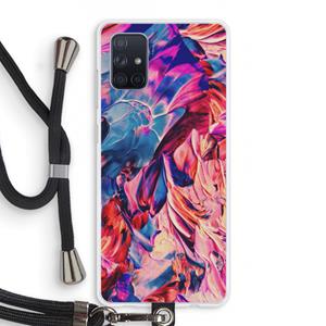 CaseCompany Pink Orchard: Samsung Galaxy A71 Transparant Hoesje met koord