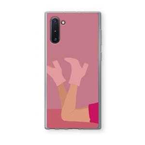 CaseCompany Pink boots: Samsung Galaxy Note 10 Transparant Hoesje