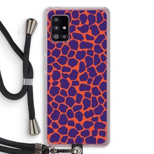 CaseCompany Purple Giraffe: Samsung Galaxy A51 5G Transparant Hoesje met koord