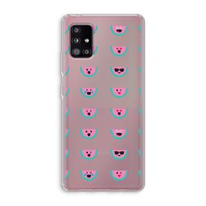CaseCompany Smiley watermeloenprint: Samsung Galaxy A51 5G Transparant Hoesje
