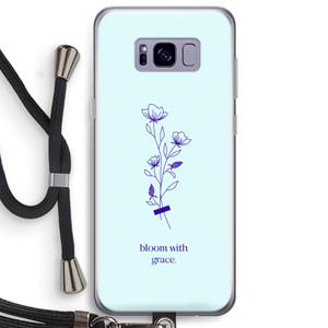 CaseCompany Bloom with grace: Samsung Galaxy S8 Plus Transparant Hoesje met koord