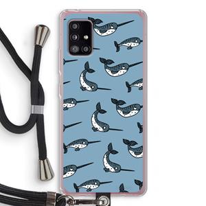 CaseCompany Narwhal: Samsung Galaxy A51 5G Transparant Hoesje met koord