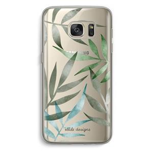 CaseCompany Tropical watercolor leaves: Samsung Galaxy S7 Transparant Hoesje