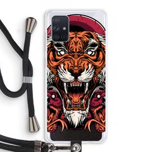 CaseCompany Tiger and Rattlesnakes: Samsung Galaxy A71 Transparant Hoesje met koord