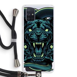 CaseCompany Cougar and Vipers: Samsung Galaxy A71 Transparant Hoesje met koord