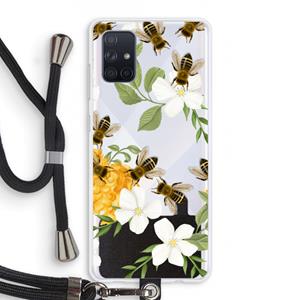 CaseCompany No flowers without bees: Samsung Galaxy A71 Transparant Hoesje met koord