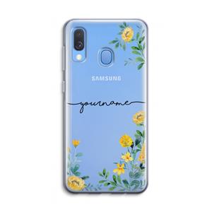 CaseCompany Gele bloemen: Samsung Galaxy A40 Transparant Hoesje