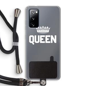 CaseCompany Queen zwart: Samsung Galaxy S20 FE / S20 FE 5G Transparant Hoesje met koord