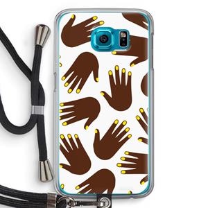 CaseCompany Hands dark: Samsung Galaxy S6 Transparant Hoesje met koord
