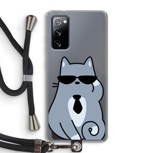 CaseCompany Cool cat: Samsung Galaxy S20 FE / S20 FE 5G Transparant Hoesje met koord