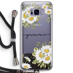 CaseCompany Daisies: Samsung Galaxy S8 Plus Transparant Hoesje met koord