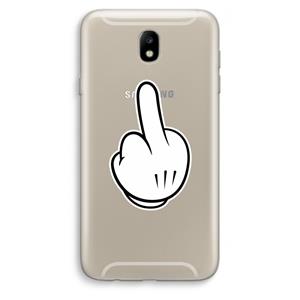 CaseCompany Middle finger black: Samsung Galaxy J7 (2017) Transparant Hoesje