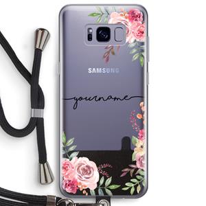 CaseCompany Rozen: Samsung Galaxy S8 Plus Transparant Hoesje met koord