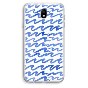 CaseCompany Blauwe golven: Samsung Galaxy J7 (2017) Transparant Hoesje