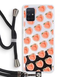 CaseCompany Just peachy: Samsung Galaxy A71 Transparant Hoesje met koord