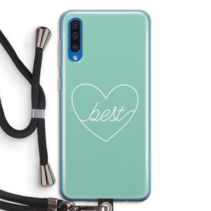 CaseCompany Best heart pastel: Samsung Galaxy A50 Transparant Hoesje met koord