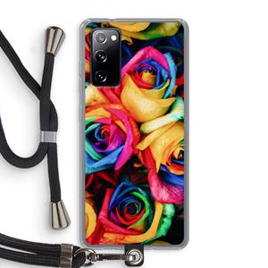 CaseCompany Neon bloemen: Samsung Galaxy S20 FE / S20 FE 5G Transparant Hoesje met koord