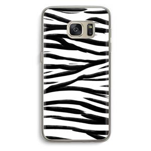 CaseCompany Zebra pattern: Samsung Galaxy S7 Transparant Hoesje