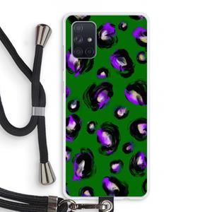 CaseCompany Green Cheetah: Samsung Galaxy A71 Transparant Hoesje met koord