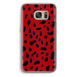 CaseCompany Red Leopard: Samsung Galaxy S7 Transparant Hoesje