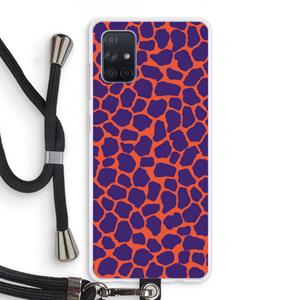 CaseCompany Purple Giraffe: Samsung Galaxy A71 Transparant Hoesje met koord