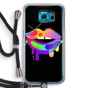 CaseCompany Lip Palette: Samsung Galaxy S6 Transparant Hoesje met koord