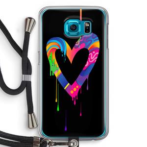 CaseCompany Melts My Heart: Samsung Galaxy S6 Transparant Hoesje met koord