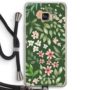 CaseCompany Botanical green sweet flower heaven: Samsung Galaxy A3 (2016) Transparant Hoesje met koord