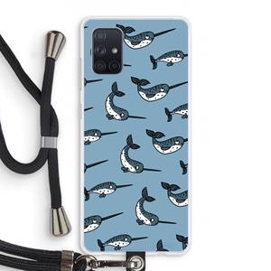 CaseCompany Narwhal: Samsung Galaxy A71 Transparant Hoesje met koord