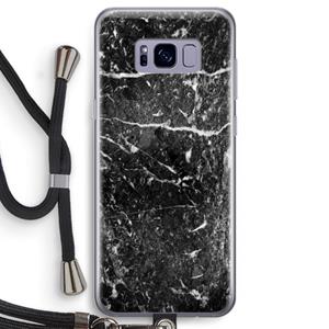 CaseCompany Zwart marmer: Samsung Galaxy S8 Transparant Hoesje met koord