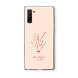 CaseCompany Where flowers bloom: Samsung Galaxy Note 10 Transparant Hoesje