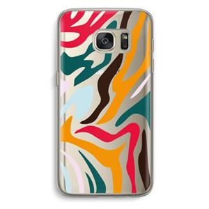 CaseCompany Colored Zebra: Samsung Galaxy S7 Transparant Hoesje