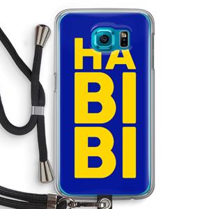 CaseCompany Habibi Blue: Samsung Galaxy S6 Transparant Hoesje met koord