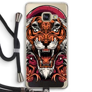 CaseCompany Tiger and Rattlesnakes: Samsung Galaxy A3 (2016) Transparant Hoesje met koord