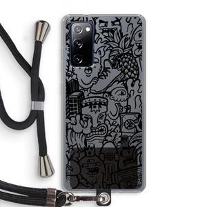 CaseCompany Vexx Black Mixtape: Samsung Galaxy S20 FE / S20 FE 5G Transparant Hoesje met koord