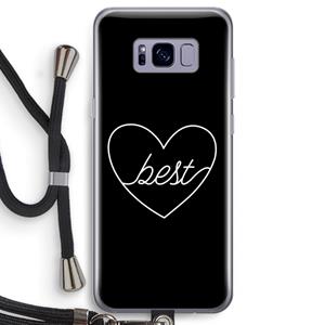 CaseCompany Best heart black: Samsung Galaxy S8 Transparant Hoesje met koord