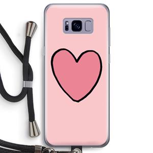 CaseCompany Hartje: Samsung Galaxy S8 Transparant Hoesje met koord