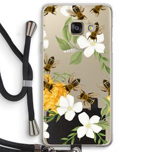 CaseCompany No flowers without bees: Samsung Galaxy A3 (2016) Transparant Hoesje met koord