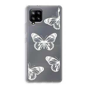 CaseCompany White butterfly: Samsung Galaxy A42 5G Transparant Hoesje
