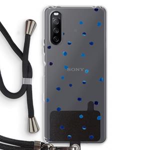 CaseCompany Blauwe stippen: Sony Sony Xperia 10 III Transparant Hoesje met koord