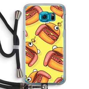 CaseCompany Hamburger: Samsung Galaxy S6 Transparant Hoesje met koord