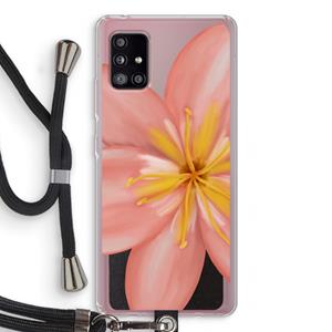 CaseCompany Pink Ellila Flower: Samsung Galaxy A51 5G Transparant Hoesje met koord