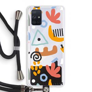 CaseCompany Abstract: Samsung Galaxy A71 Transparant Hoesje met koord