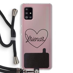 CaseCompany Friends heart black: Samsung Galaxy A51 5G Transparant Hoesje met koord
