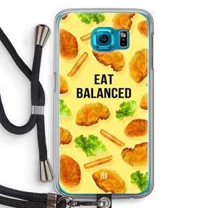 CaseCompany Eat Balanced: Samsung Galaxy S6 Transparant Hoesje met koord