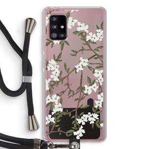 CaseCompany Blossoming spring: Samsung Galaxy A51 5G Transparant Hoesje met koord