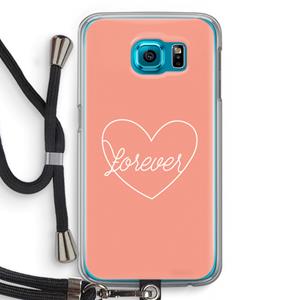 CaseCompany Forever heart: Samsung Galaxy S6 Transparant Hoesje met koord